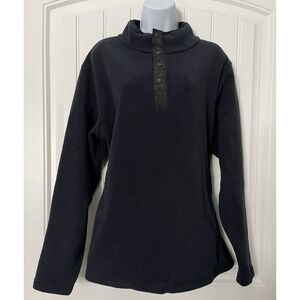Mason Signature Womens Sz Medium Dark Blue Fleece W/Pockets Long Sleeve Sweater‎